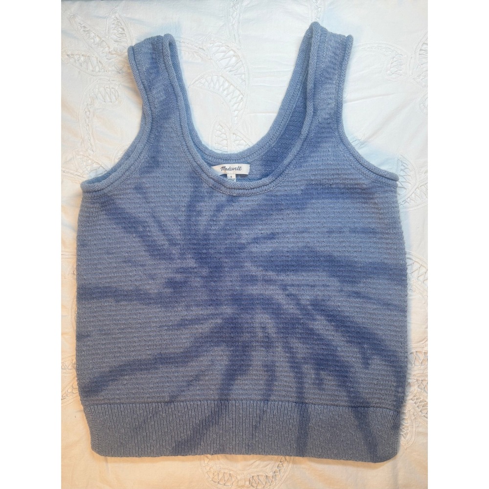 Madewell Tie Dye Sweater Tank Blue Knit Crop Top Fairview Size S